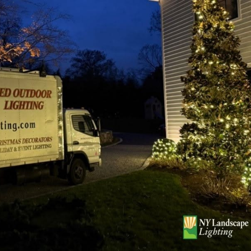 christmas light installation in Fairfield County, NY