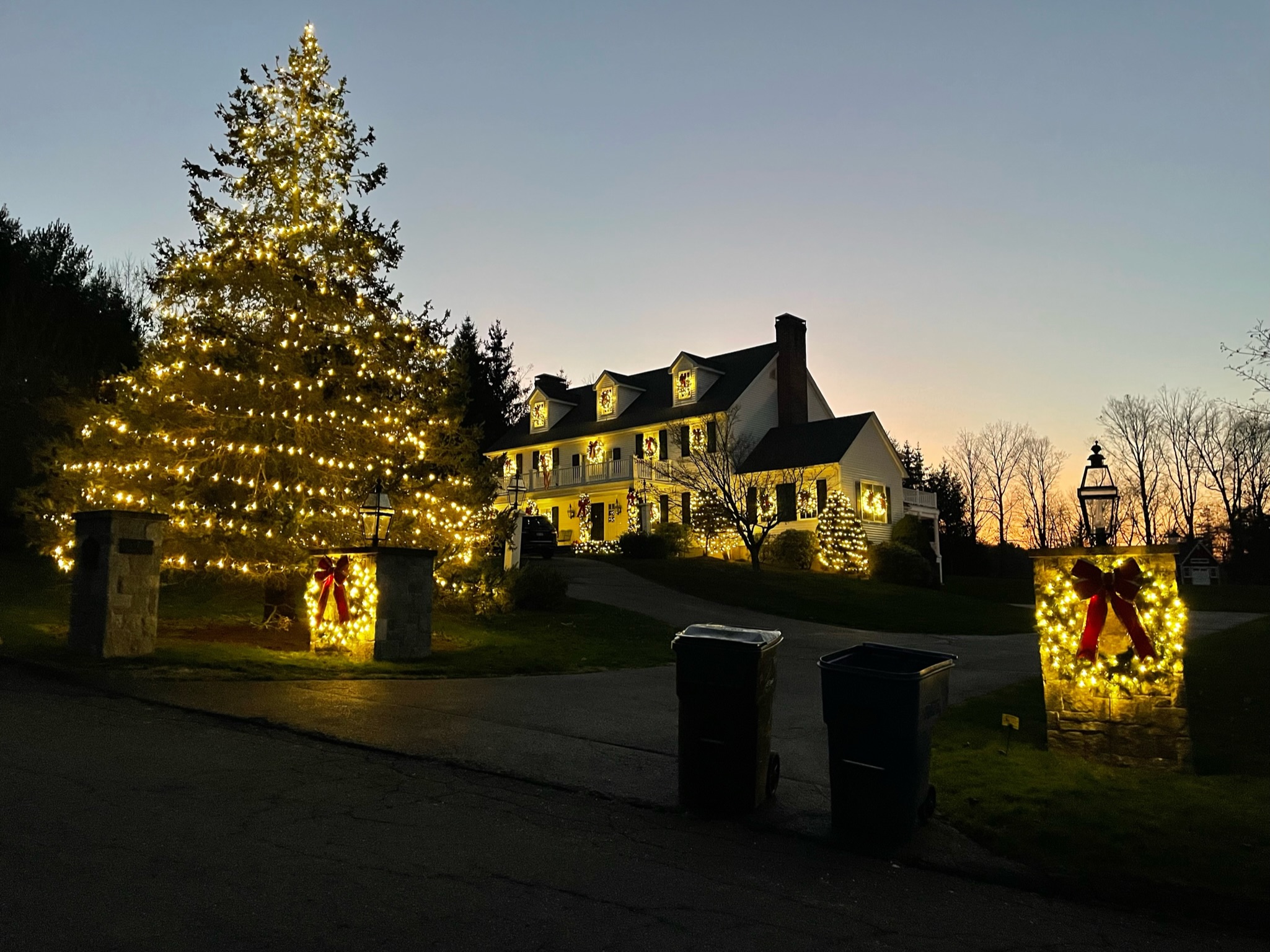 christmas house lighting installation in Briarcliff