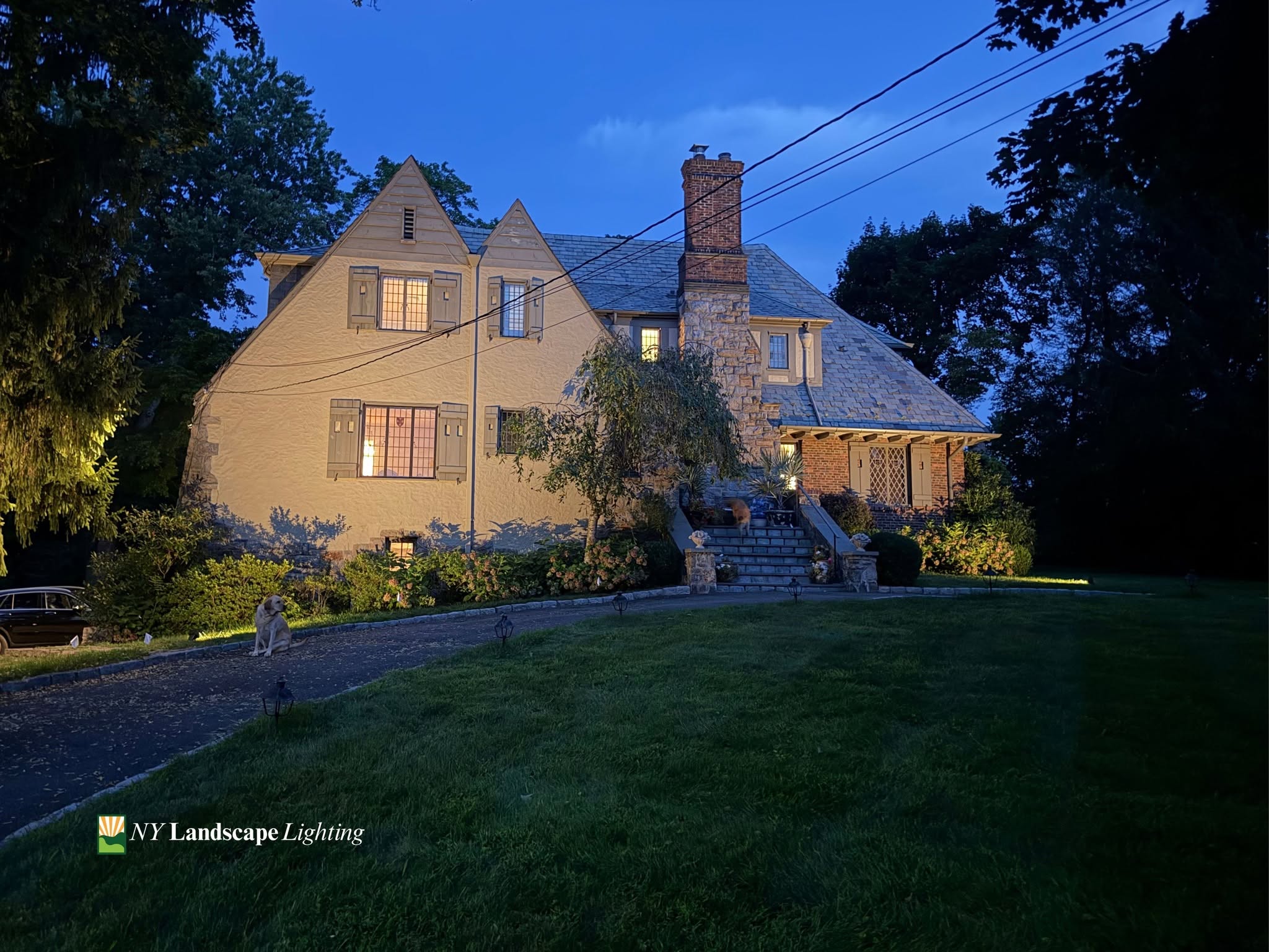 landscape lighting installation in Westchester County, NY